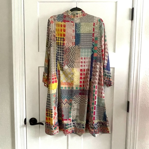 Soft Surroundings Summerfest Colorful Boho Ptchwork - Style Dress Size Medium B4 - Picture 7 of 8